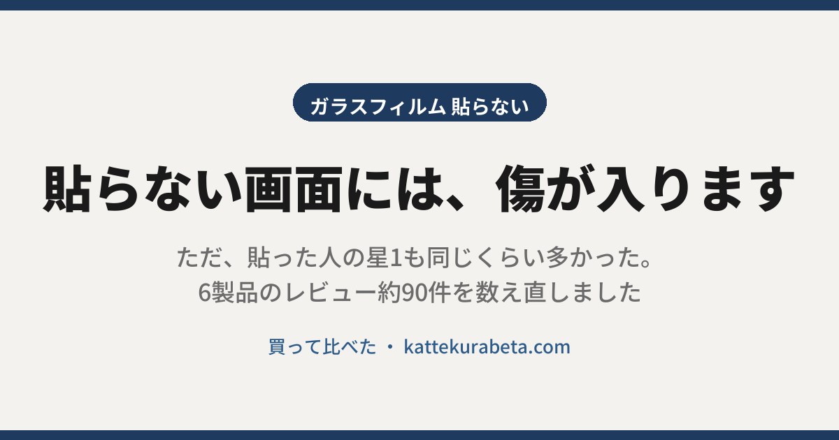 ガラスフィルムを貼らないiPhoneの画面についての記事のアイキャッチ画像